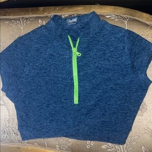 Bombshell Sportswear Blue Neon Zip Top